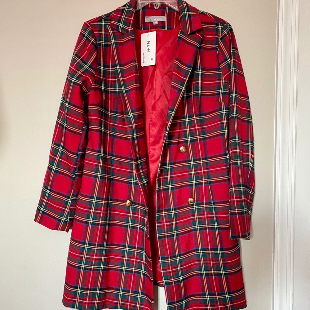 NWT Plaid Blazer Dress